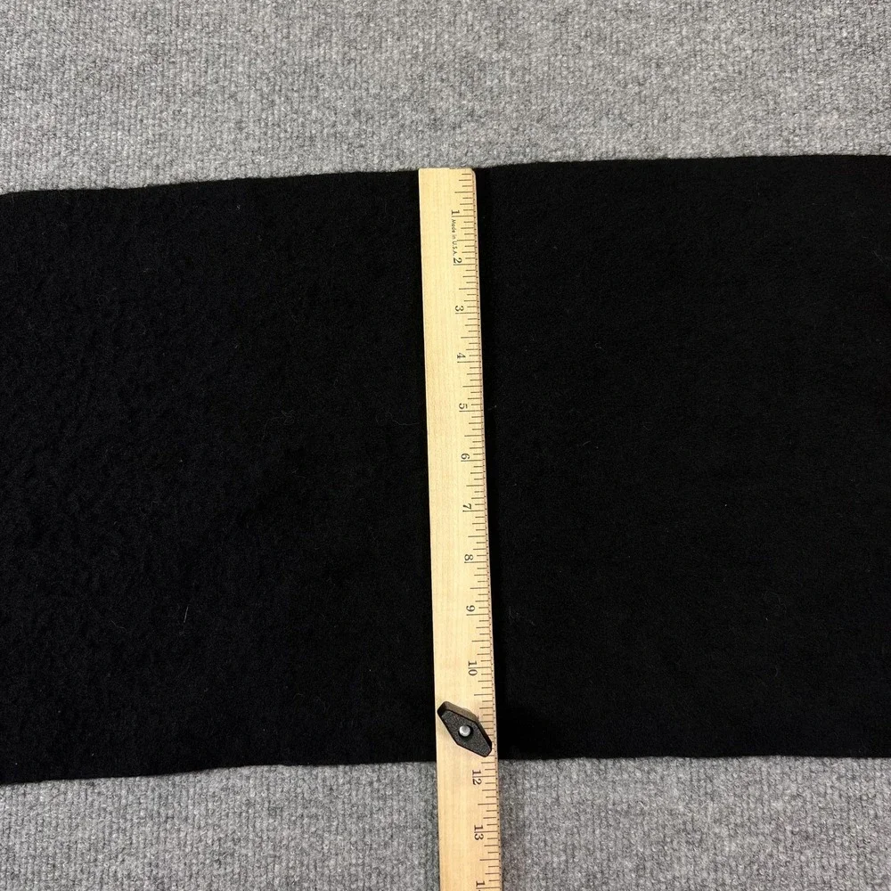 Vintage Nordstrom Scarf Mens One Size Black 100% Lambswool Fringe West Germany